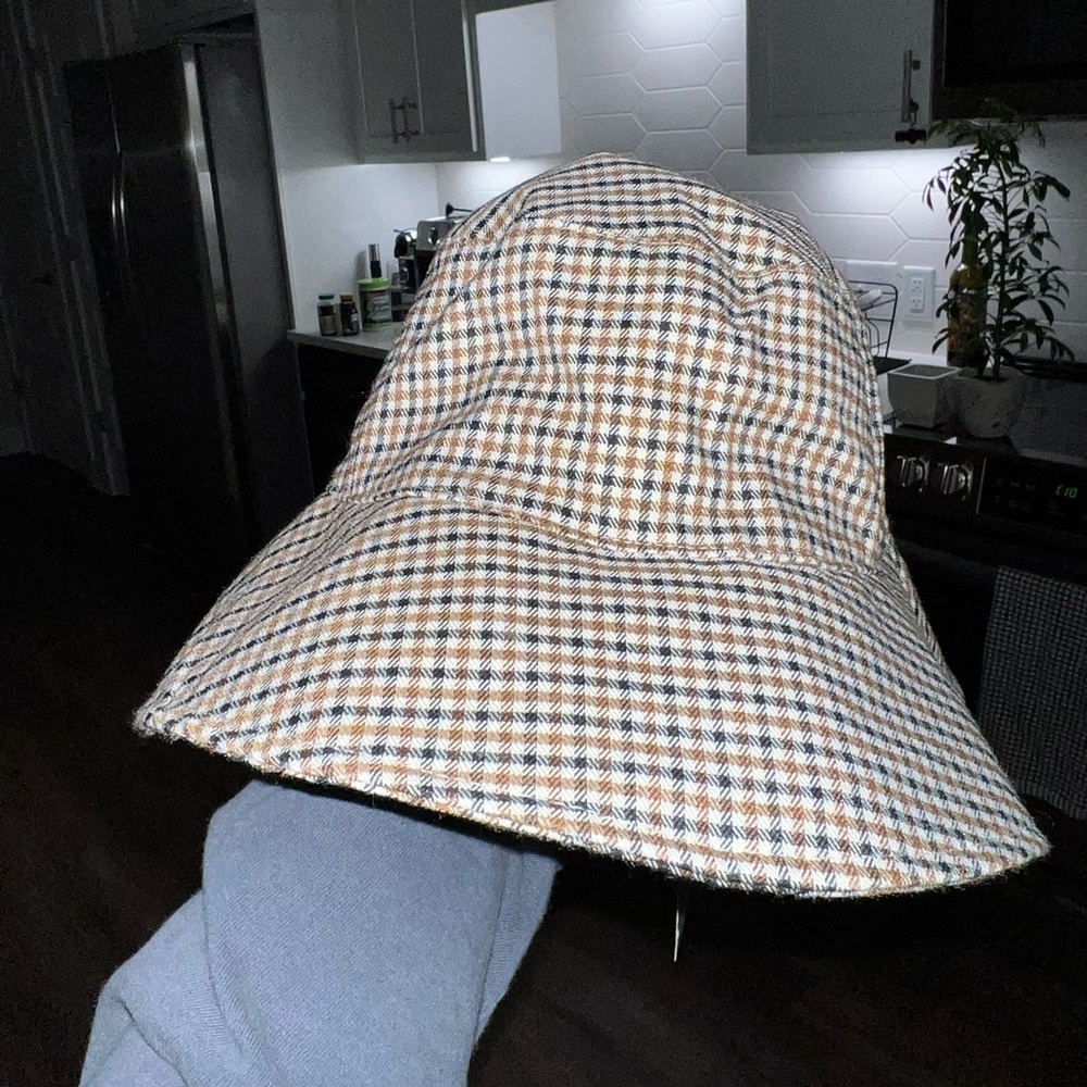 ZARA gingham plaid bucket hat NWT